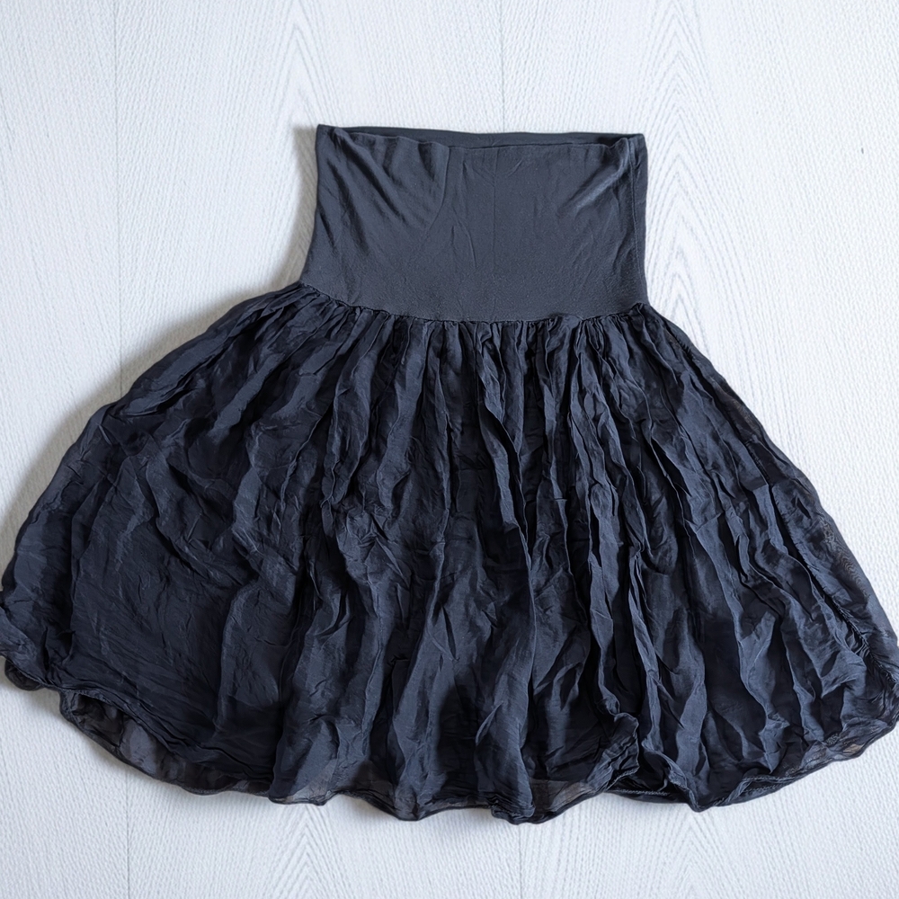 Rare Nina Kendosa Deep Blue Statement Silk Skirt – Architectural & Balletcore